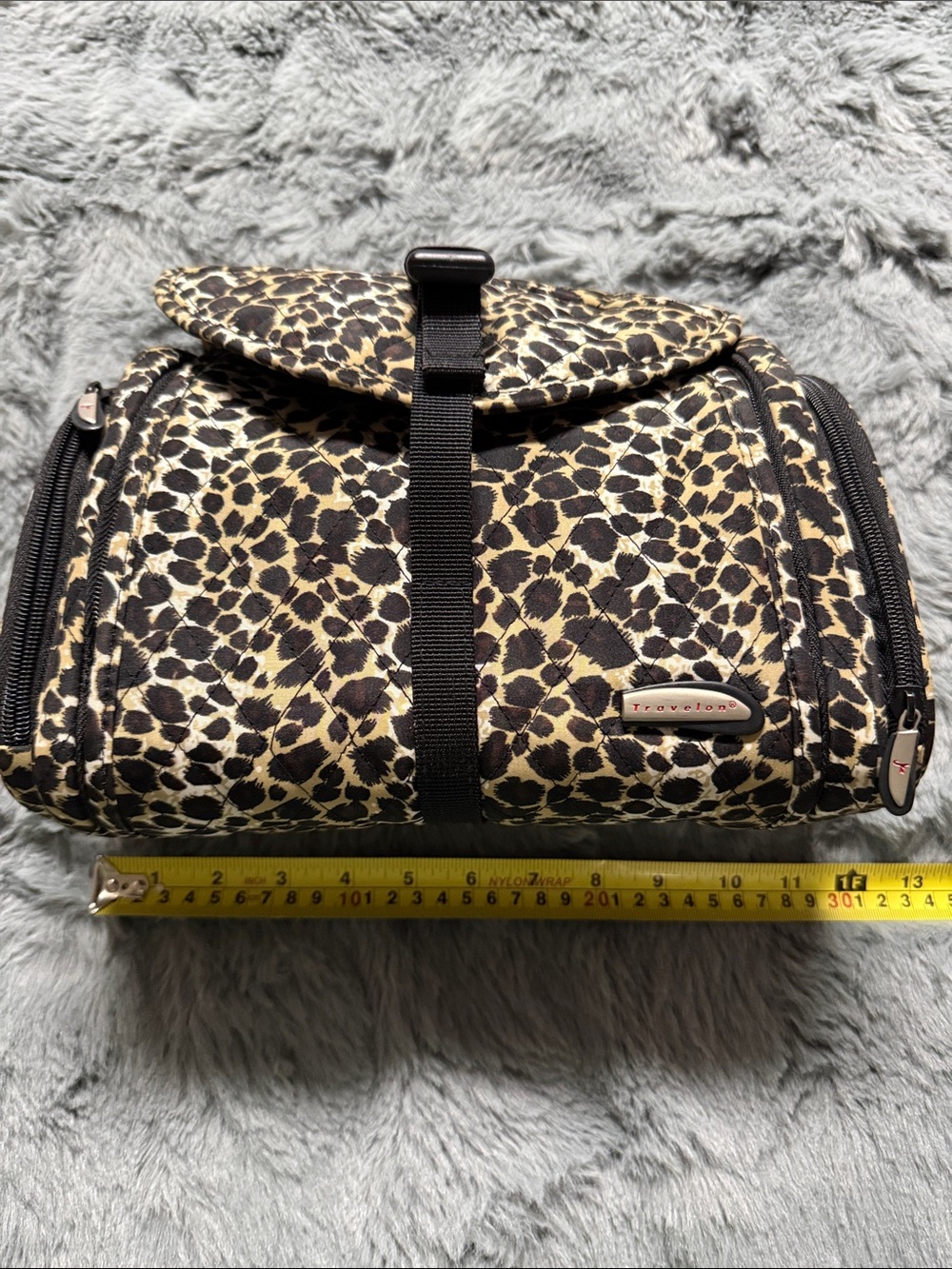 Travelon Leopard Print Travel Toiletry Bag - Tan/Black